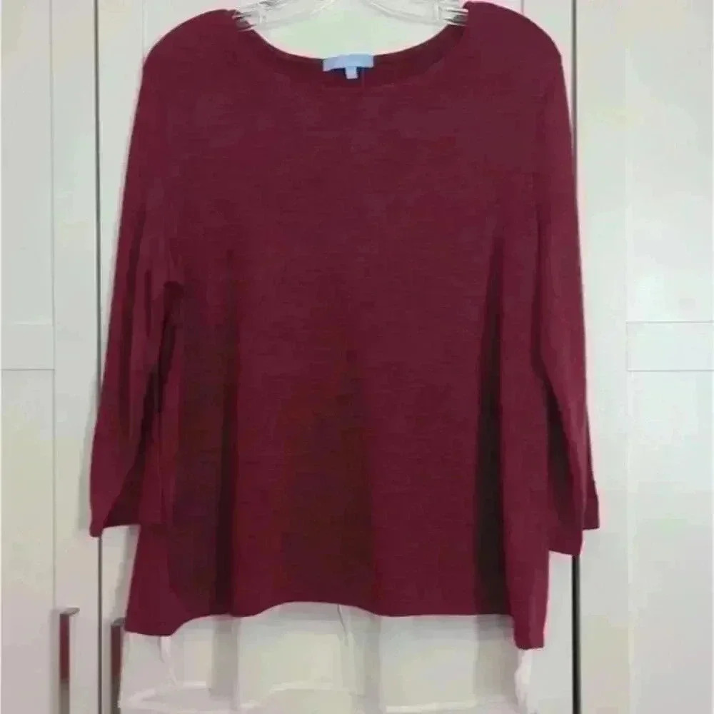 Penmans Women's Red/White Lightweight Long Sleeve Sweater Size XL NWOT